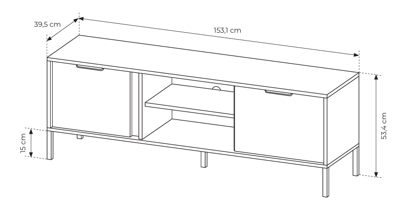 Szafka RTV LERO 153 cm Antracyt