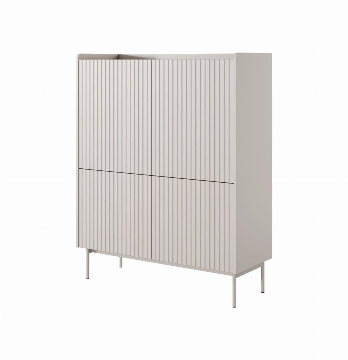 Komoda wysoka ZORA 4D 103 cm Beż/Dąb Scandi