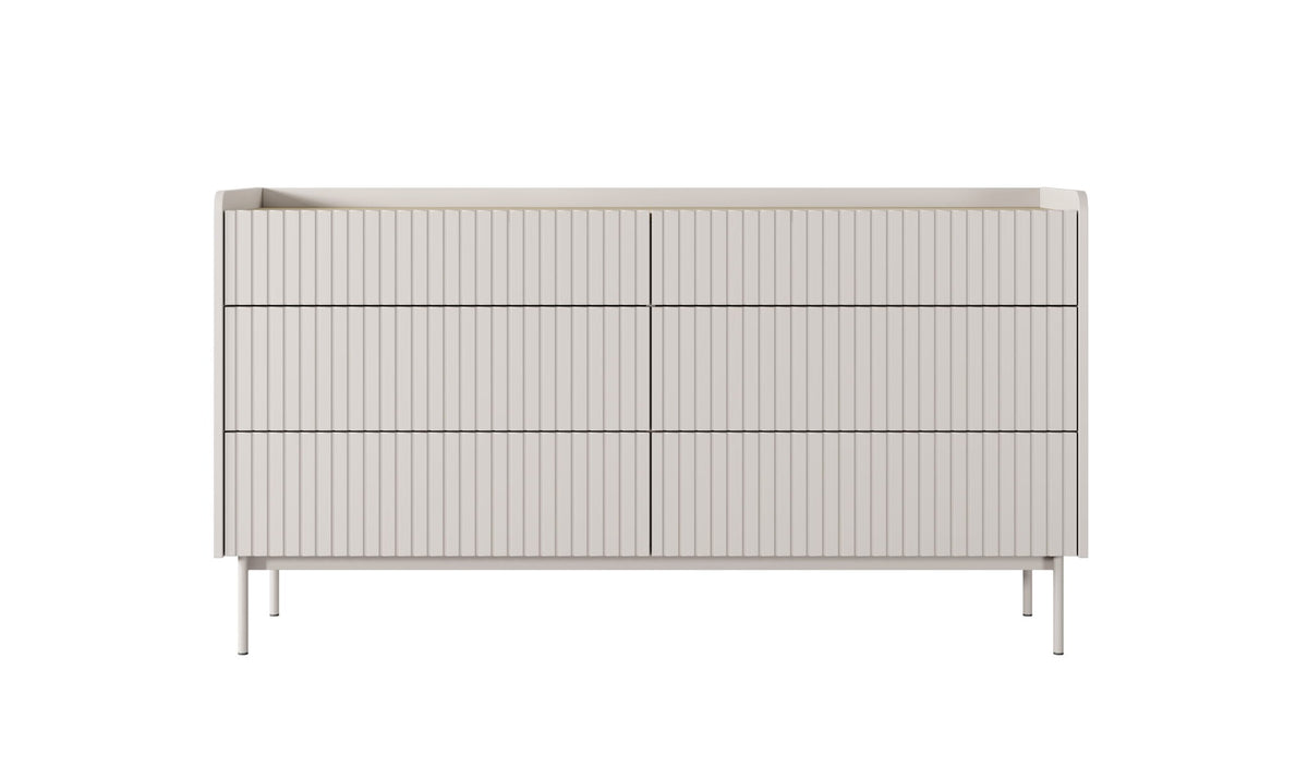 Komoda z szufladami ZORA 153 cm Beż/Dąb Scandi