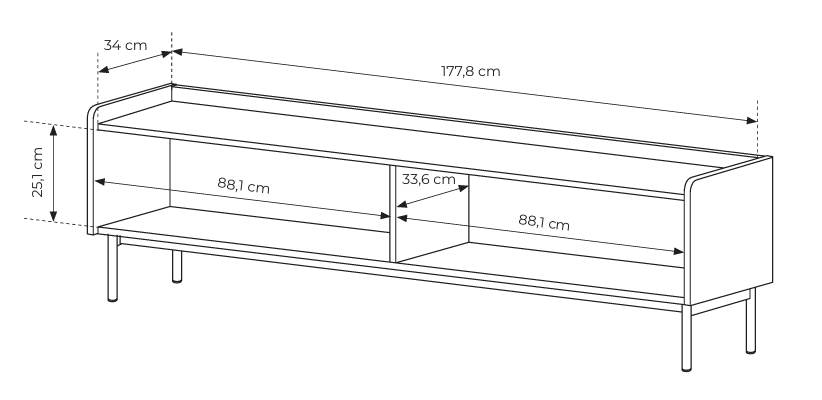 Szafka RTV ZORA 181 cm