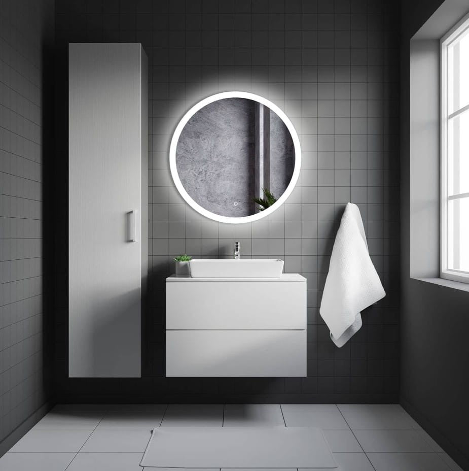 Lustro okrągłe LED 60 cm Biały