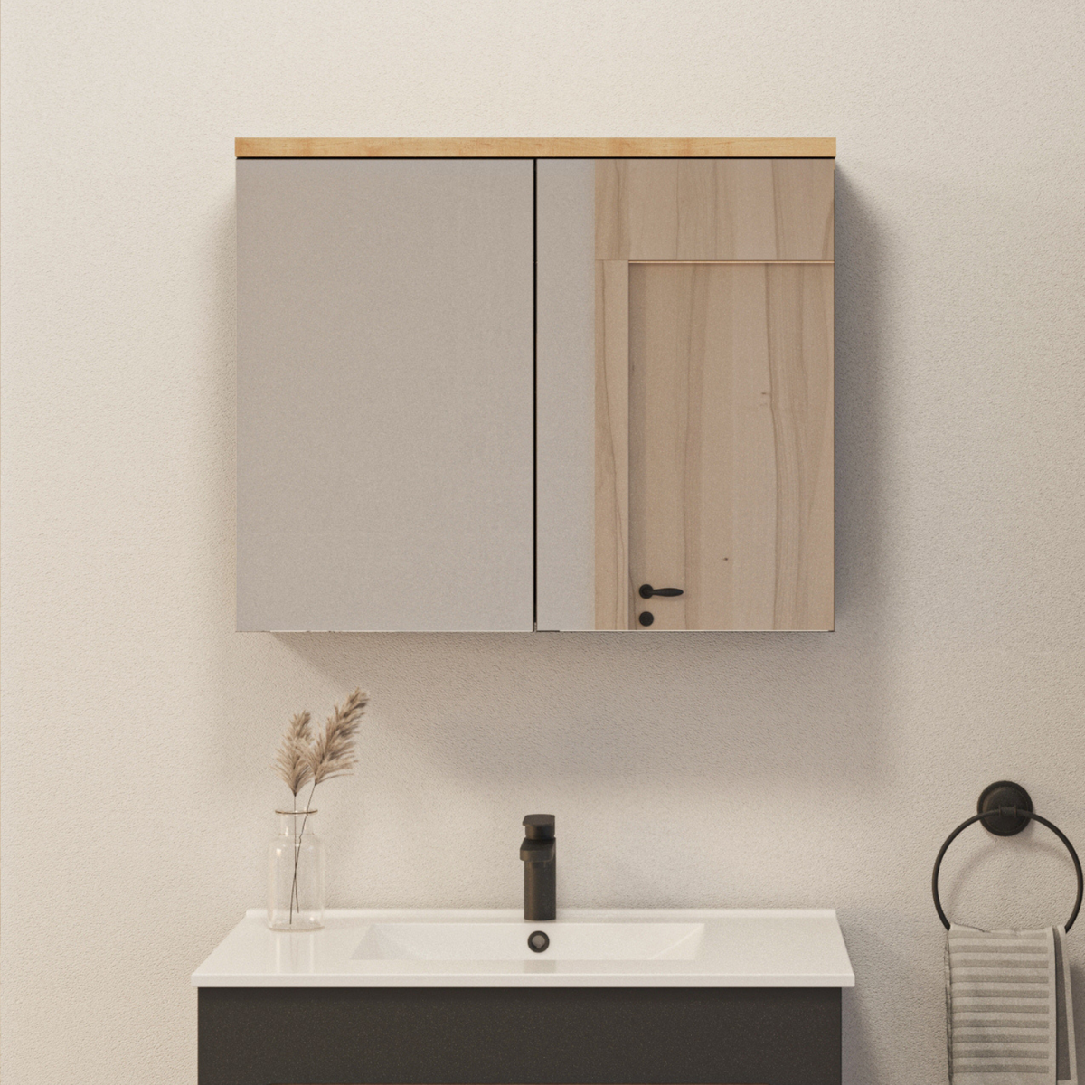 Szafka łazienkowa z lustrem OVO 80 cm