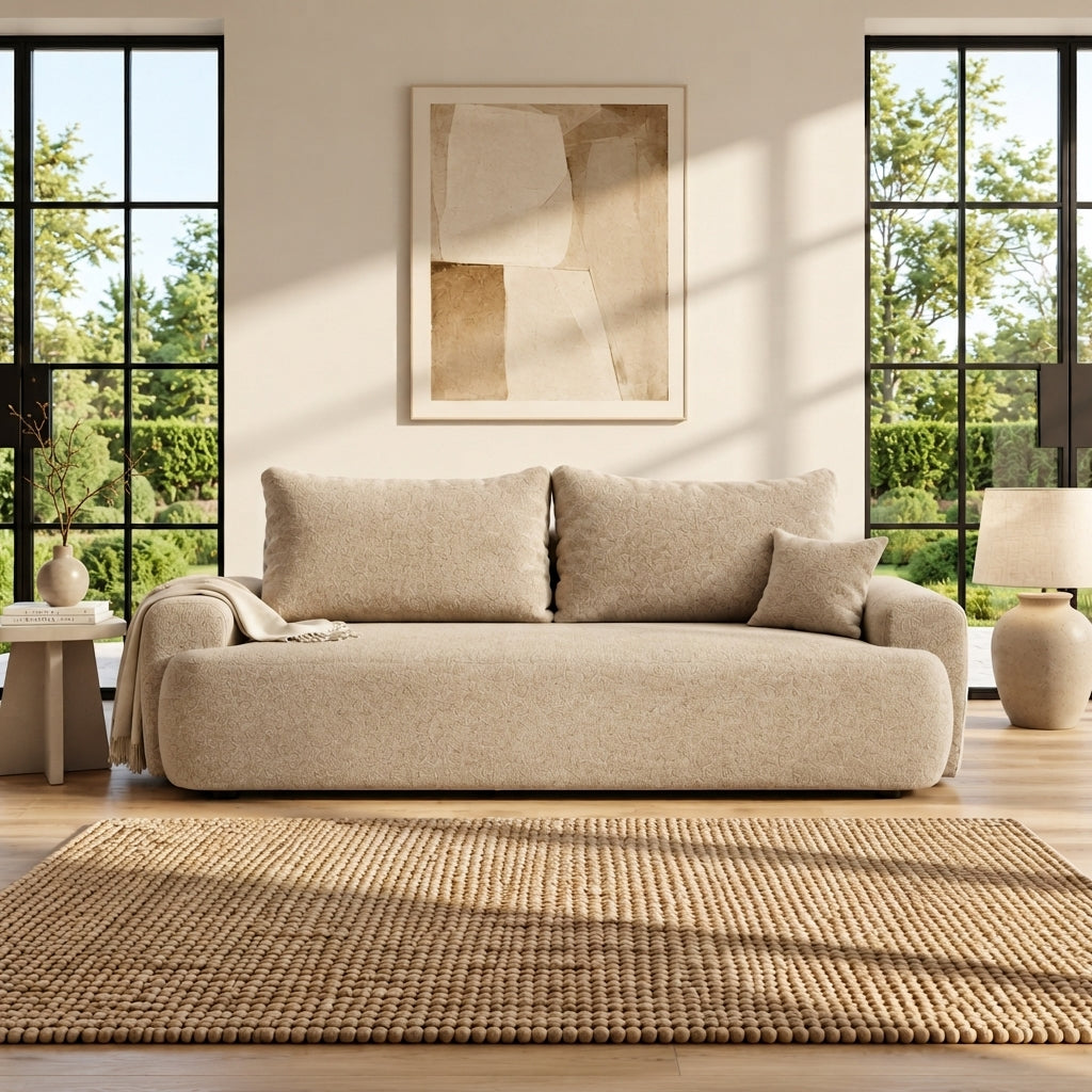 Sofa tapicerowana z funkcją spania BELLA