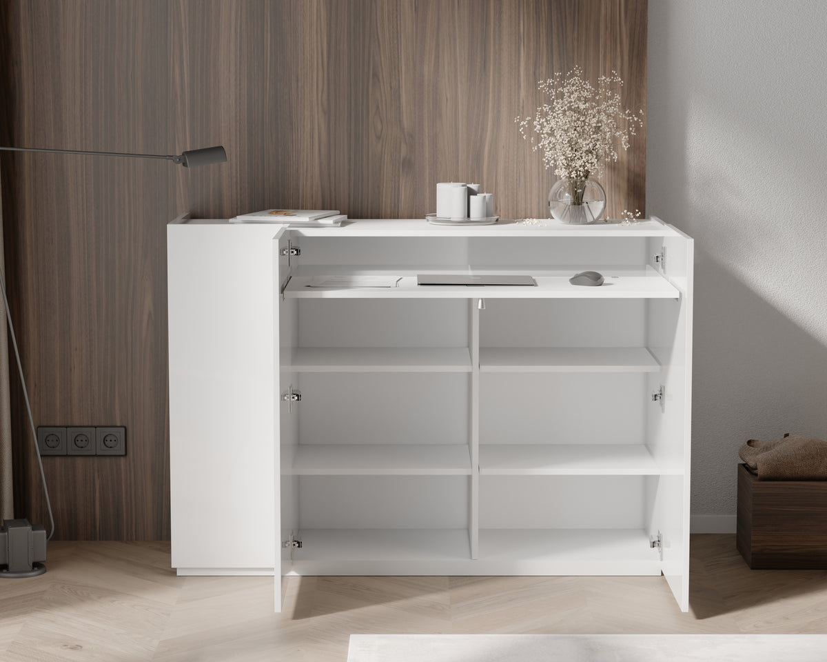 Komoda trzydrzwiowa 2w1 z wysuwanym z biurkiem SMART