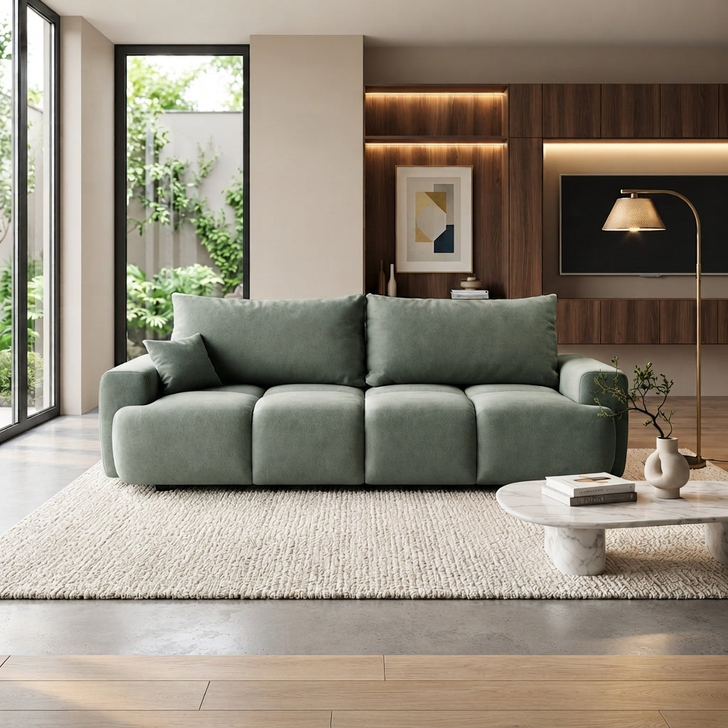 Sofa tapicerowana z funkcją spania NOVA