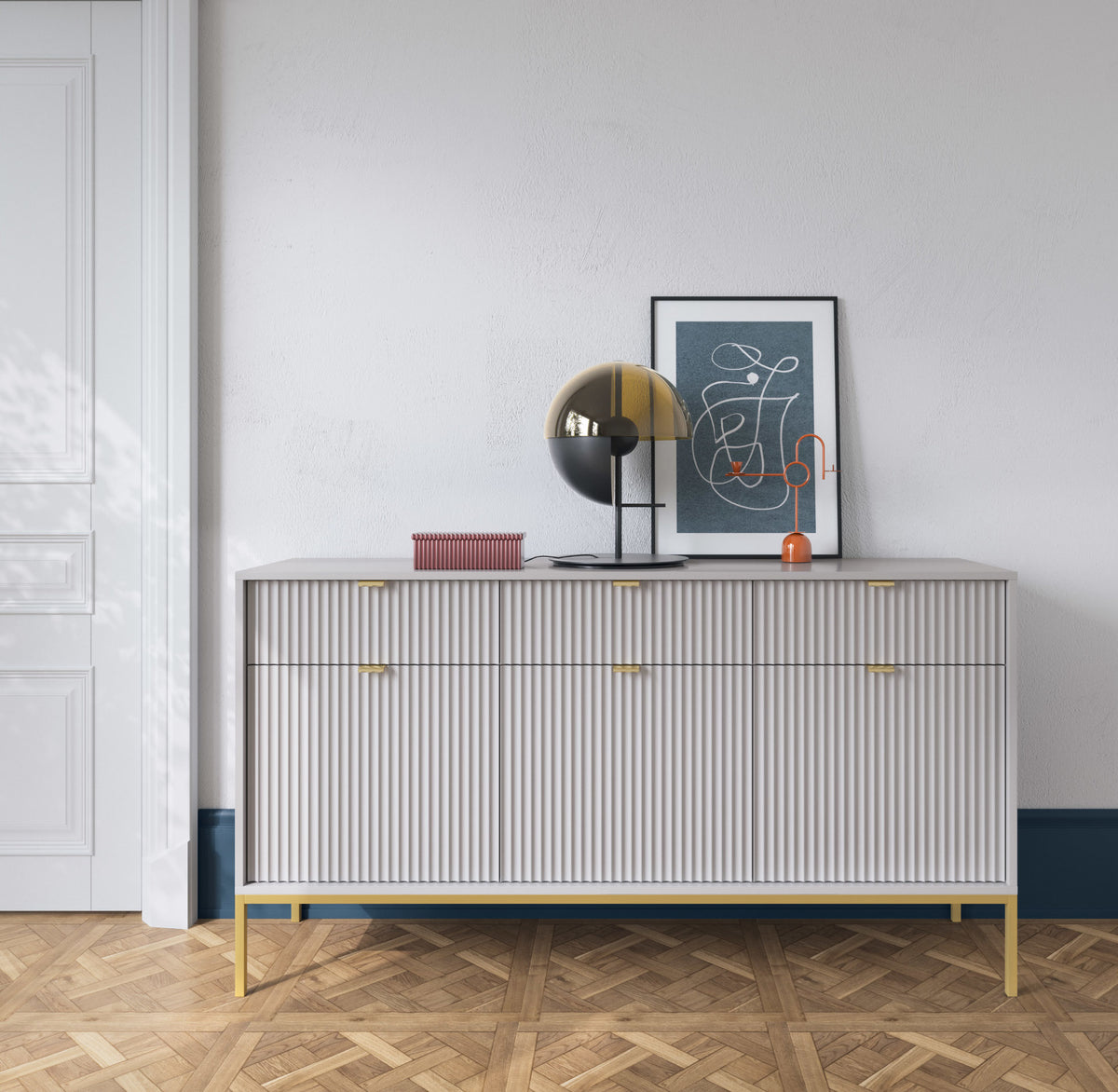 Komoda trzydrzwiowa z szufladami VERO 154 cm