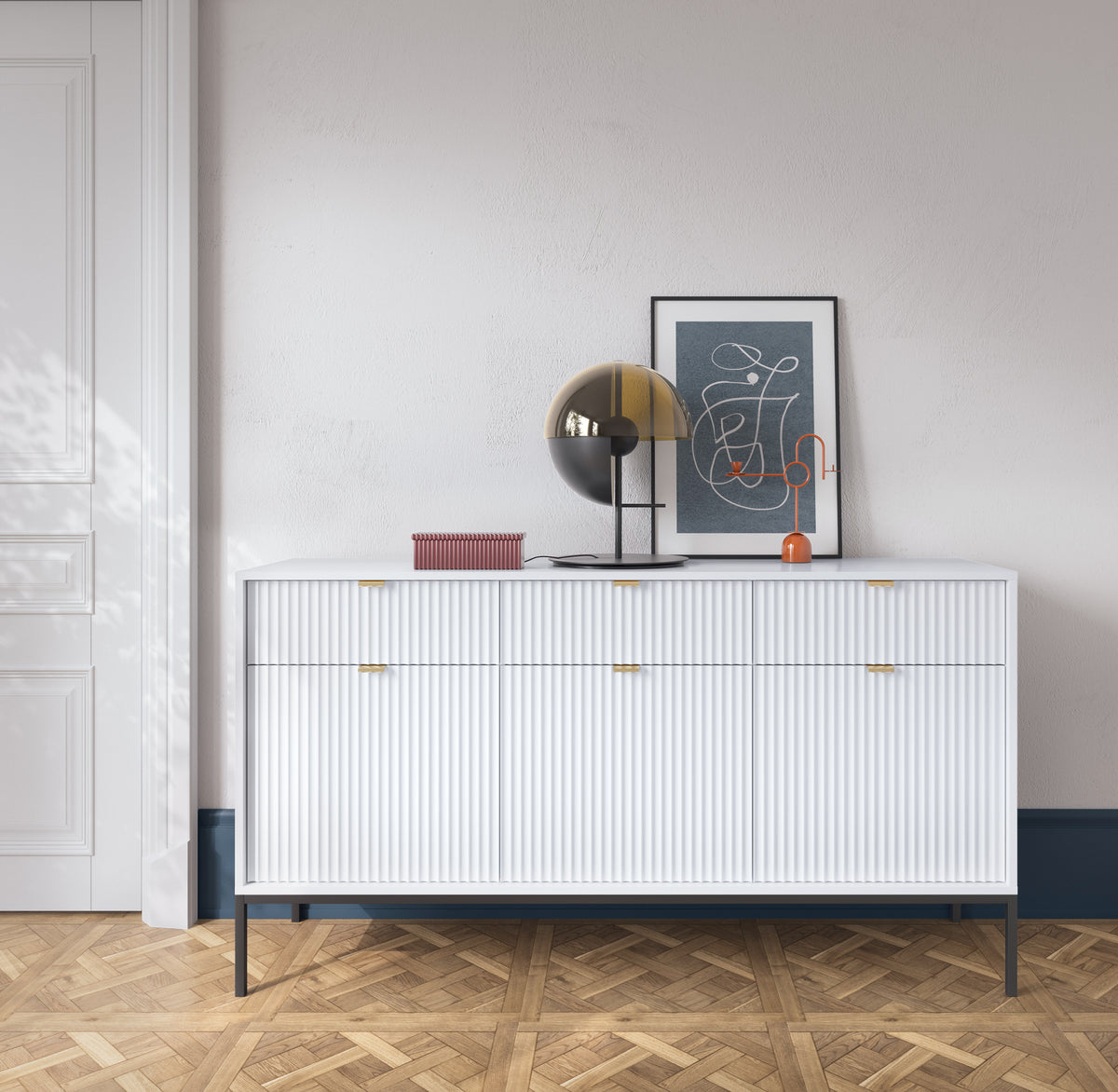 Komoda trzydrzwiowa z szufladami VERO 154 cm