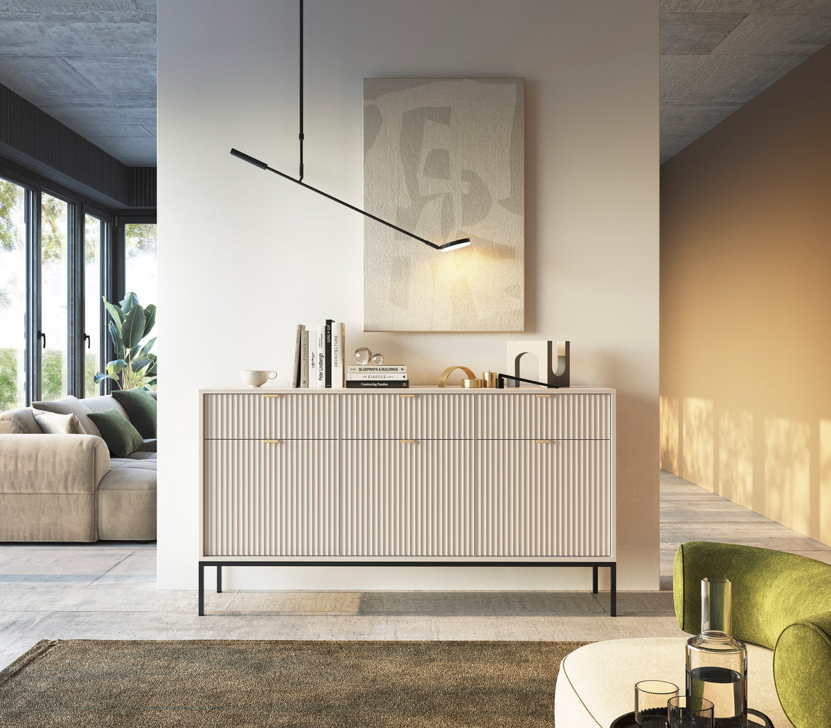 Komoda trzydrzwiowa z szufladami VERO 154 cm