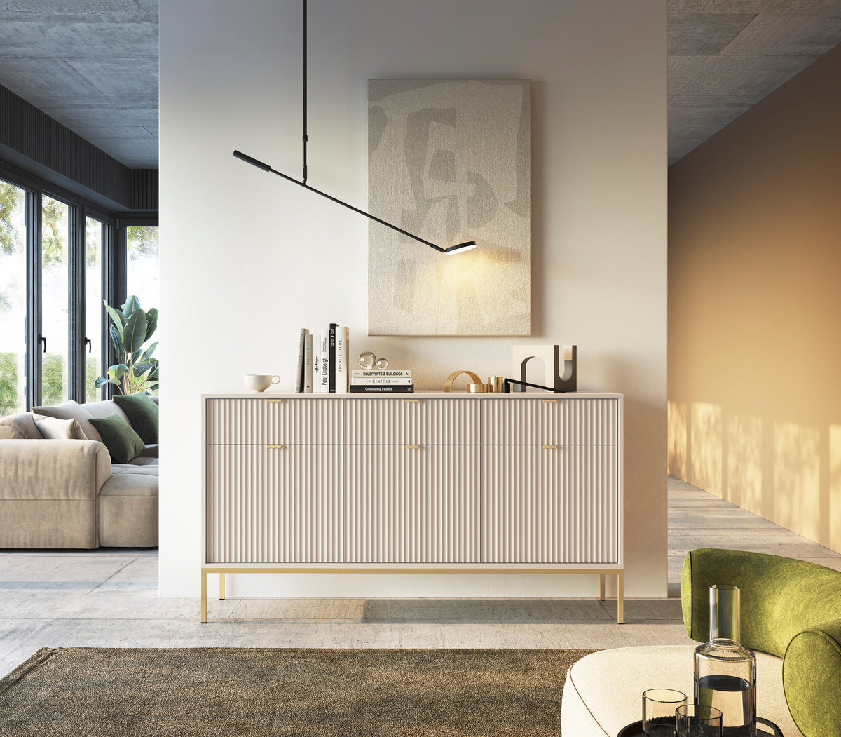 Komoda trzydrzwiowa z szufladami VERO 154 cm