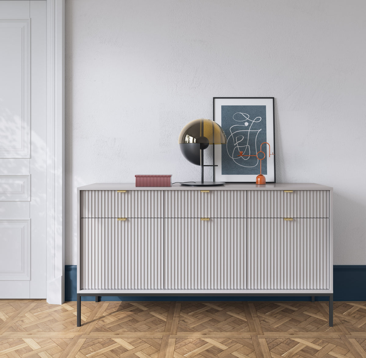 Komoda trzydrzwiowa z szufladami VERO 154 cm