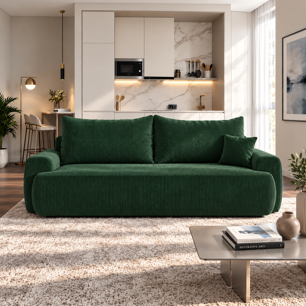 Sofa tapicerowana z funkcją spania BELLA