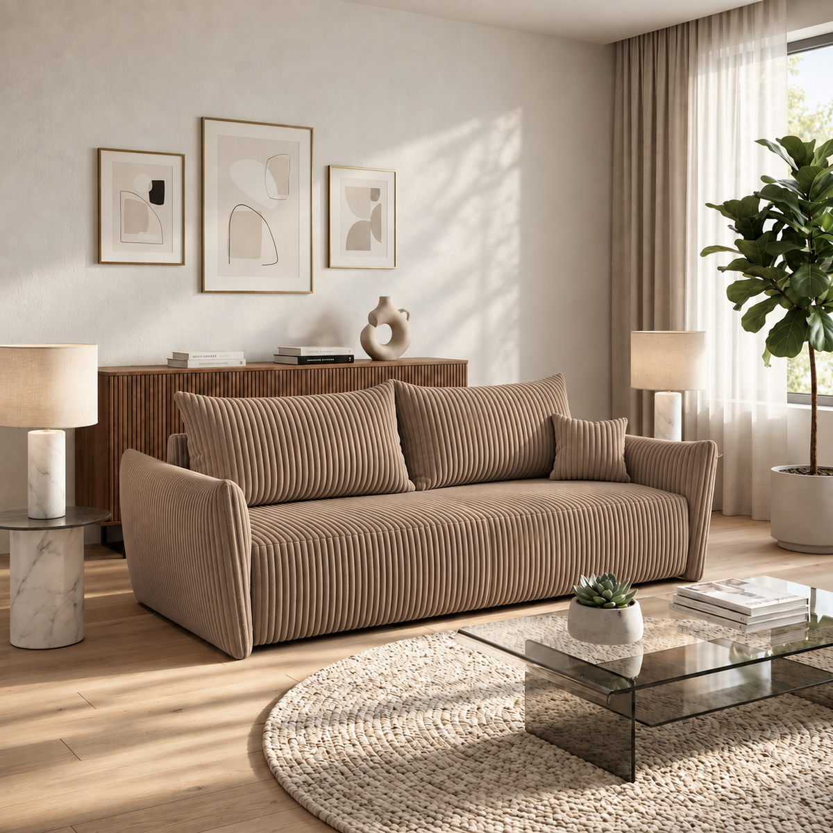 Sofa tapicerowana z funkcją spania SENTO