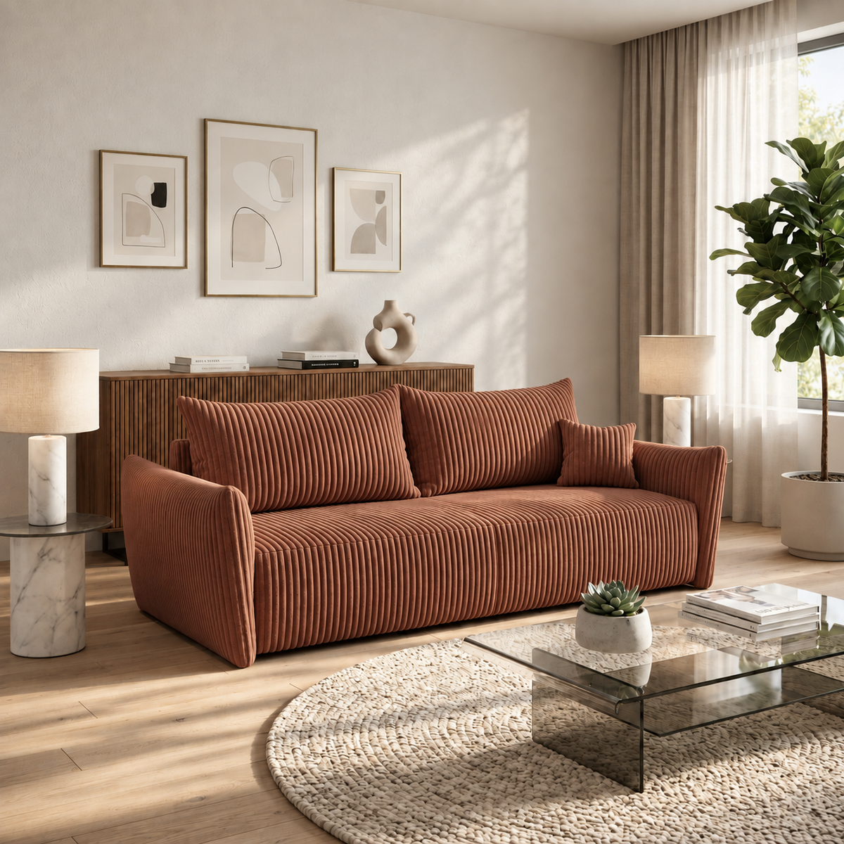 Sofa tapicerowana z funkcją spania SENTO