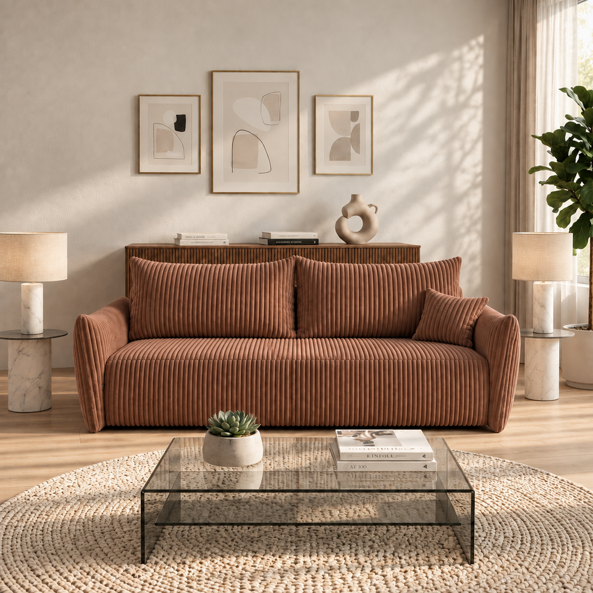 Sofa tapicerowana z funkcją spania SENTO