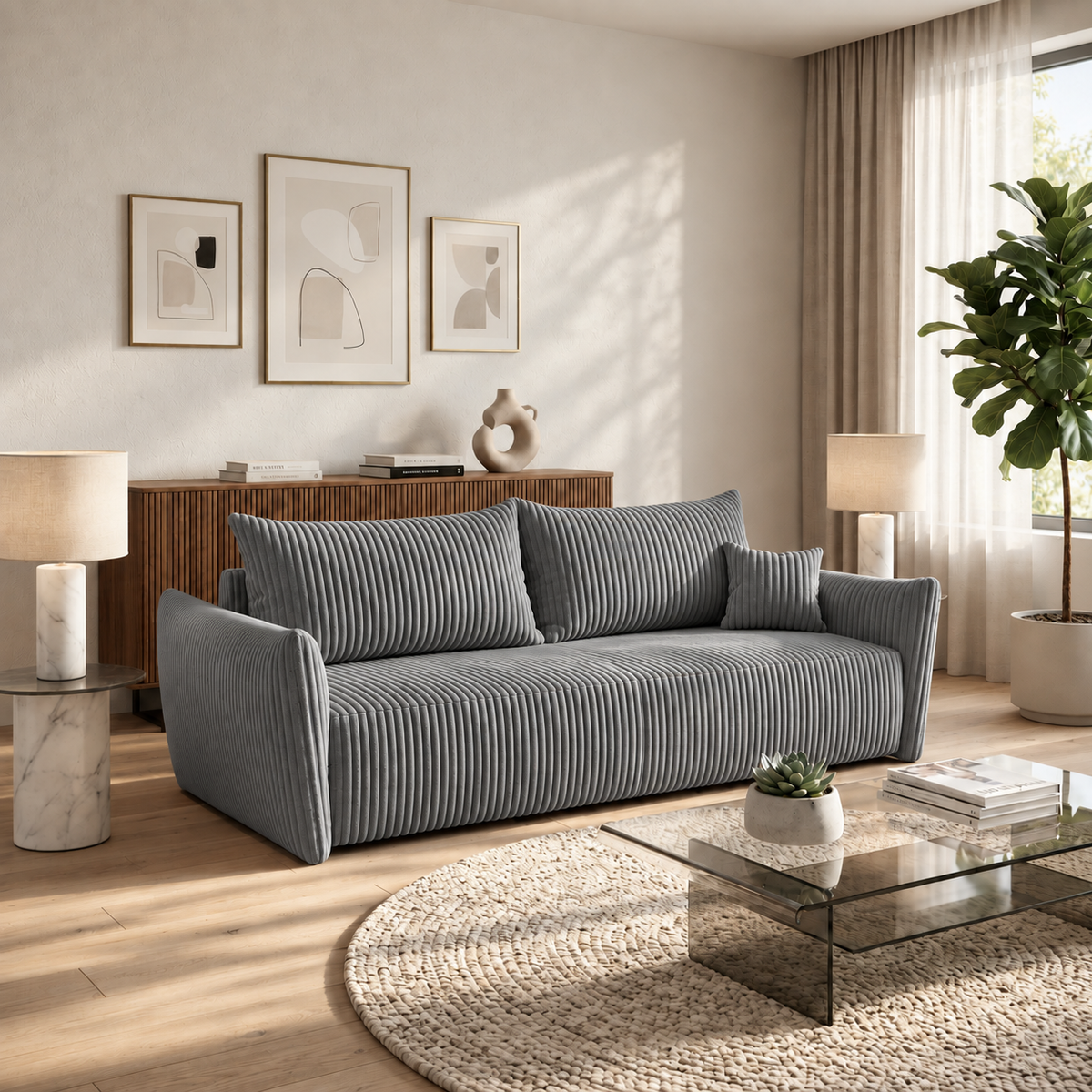Sofa tapicerowana z funkcją spania SENTO
