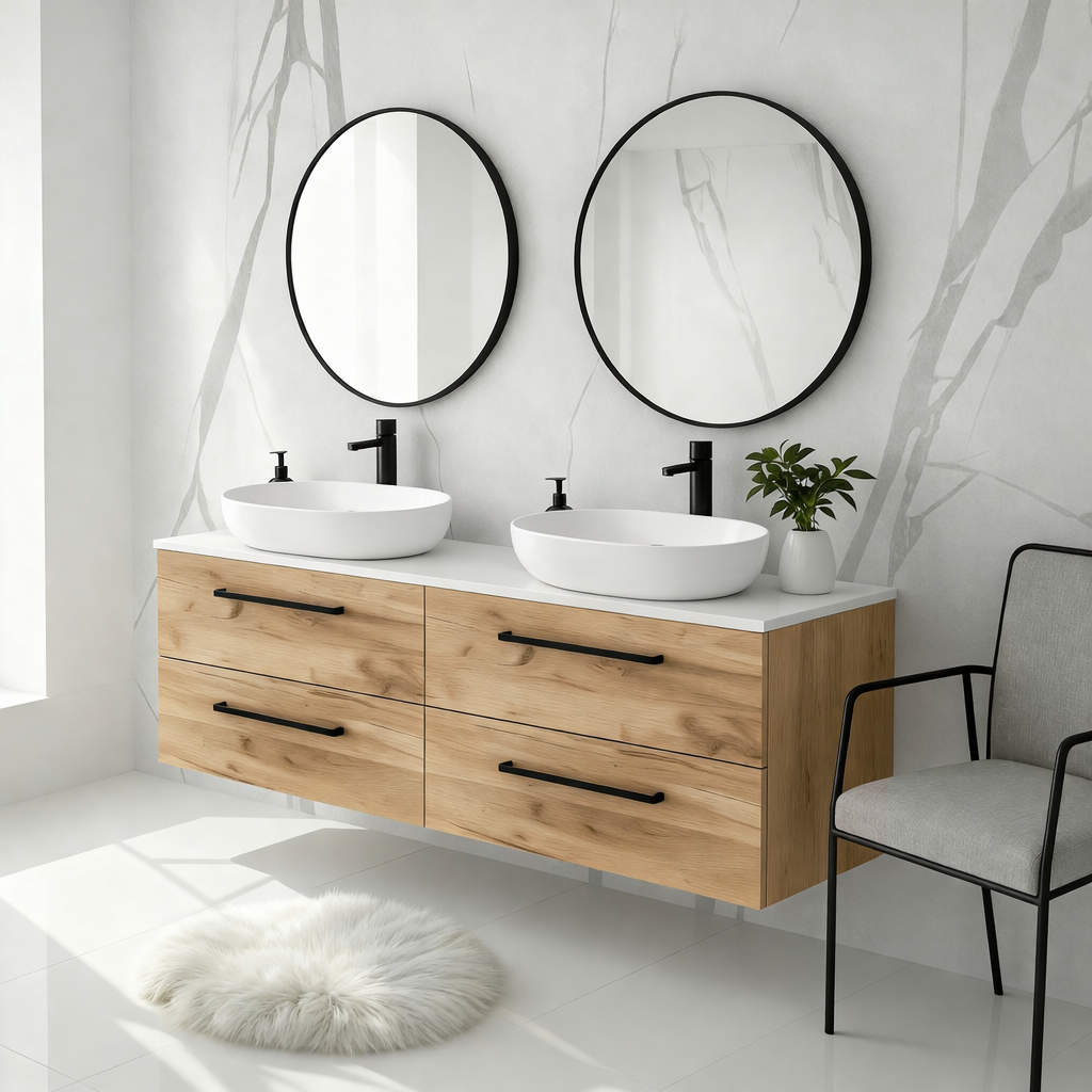 Szafka łazienkowa ONE 120 cm z blatem 4 szuflady