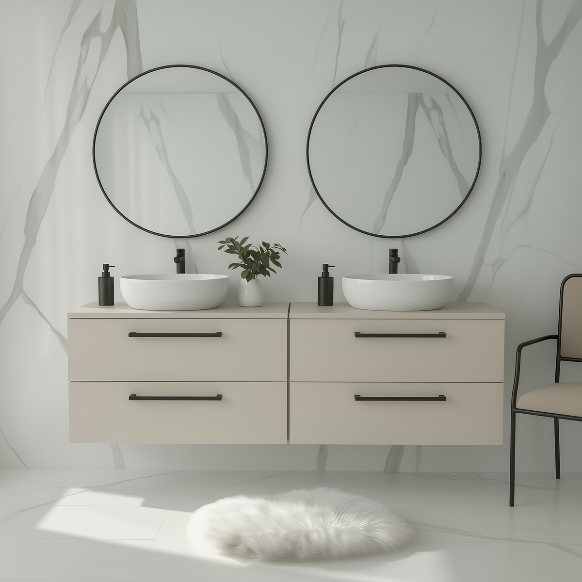 Szafka łazienkowa ONE 120 cm z blatem 4 szuflady