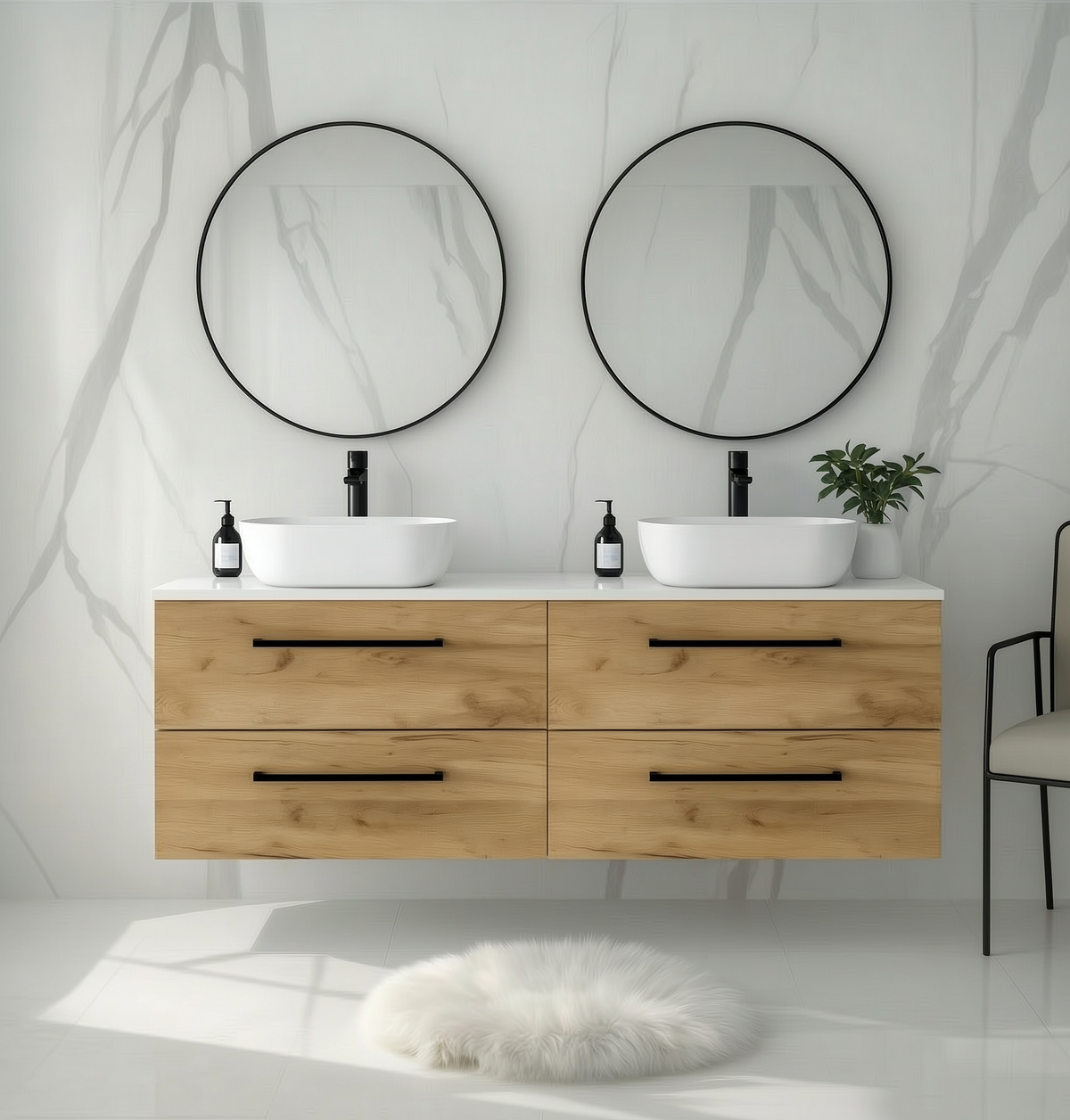 Szafka łazienkowa ONE 120 cm z blatem 4 szuflady