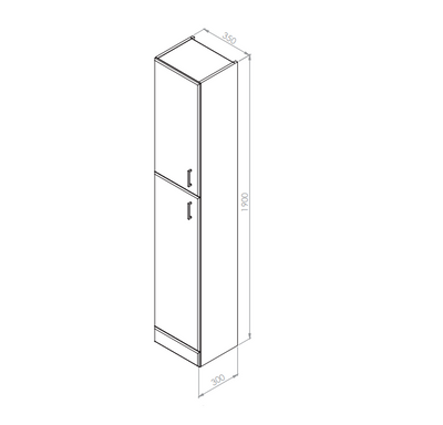 Słupek łazienkowy wysoki 35 cm QUARTZ biały połysk