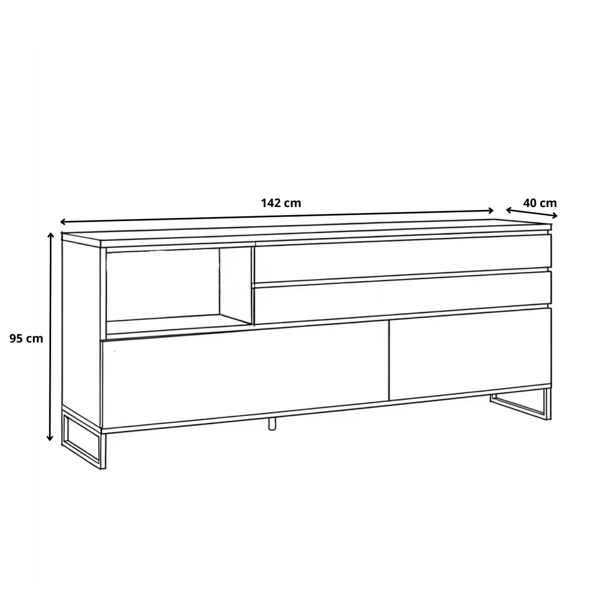 Komoda z szufladami JOVAN 142 cm dąb artisan antracyt