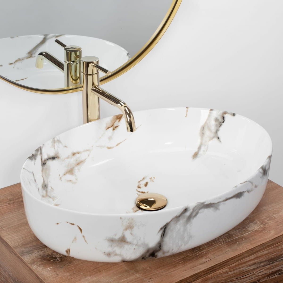 UMYWALKA QUEEN CARRARA SHINY - NABLATOWA 55 x 41 cm