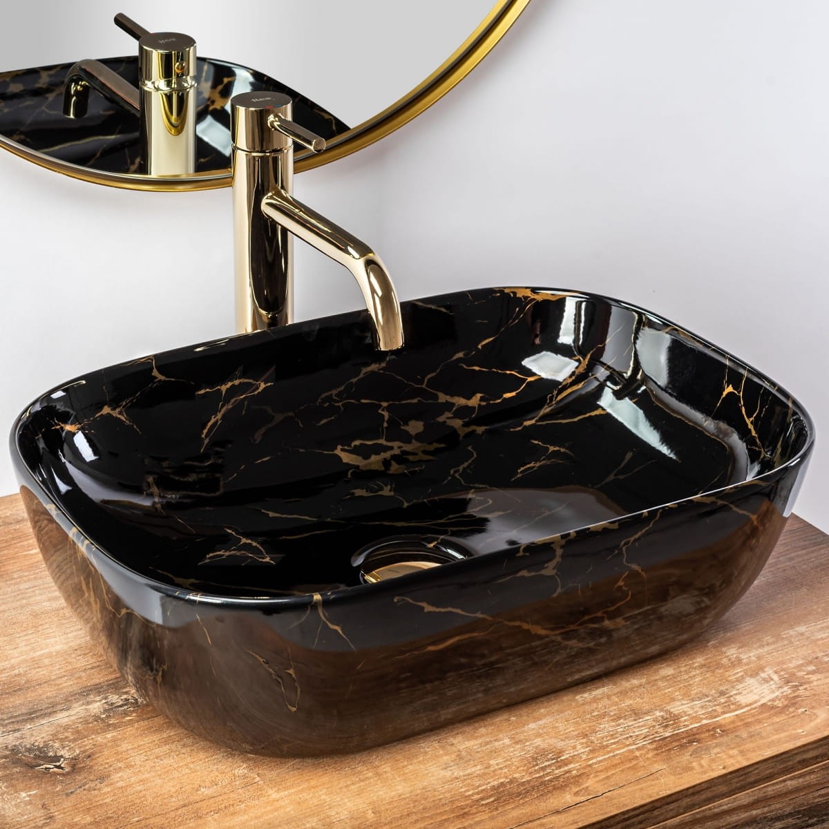 UMYWALKA BELINDA BLACK MARBLE SHINY - NABLATOWA