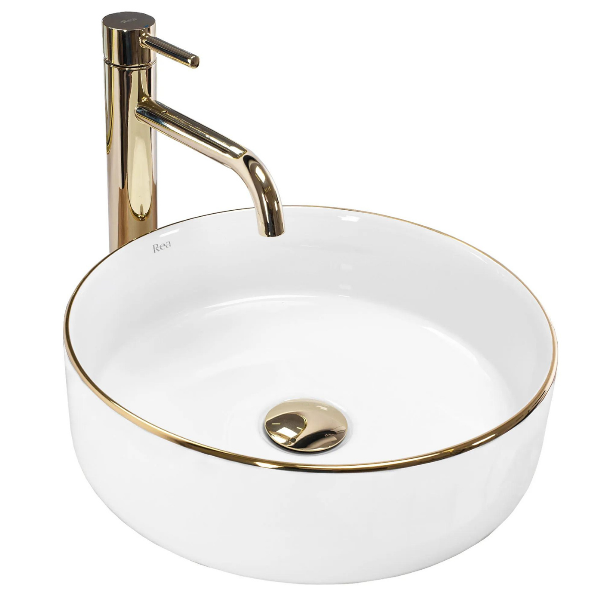 SEMI GOLD EDGE umywalka nablatowa 36 cm biała