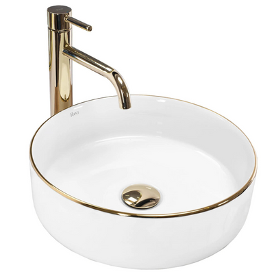 SEMI GOLD EDGE umywalka nablatowa 36 cm biała