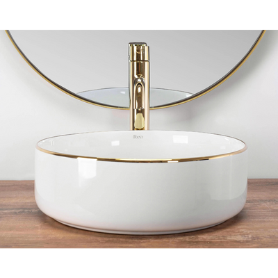 SEMI GOLD EDGE umywalka nablatowa 36 cm biała