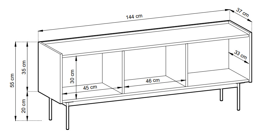 Szafka RTV RENO 144 cm