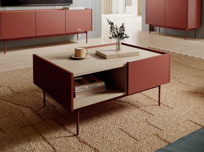 RENO Stolik Kawowy 97cm Ceramic Red