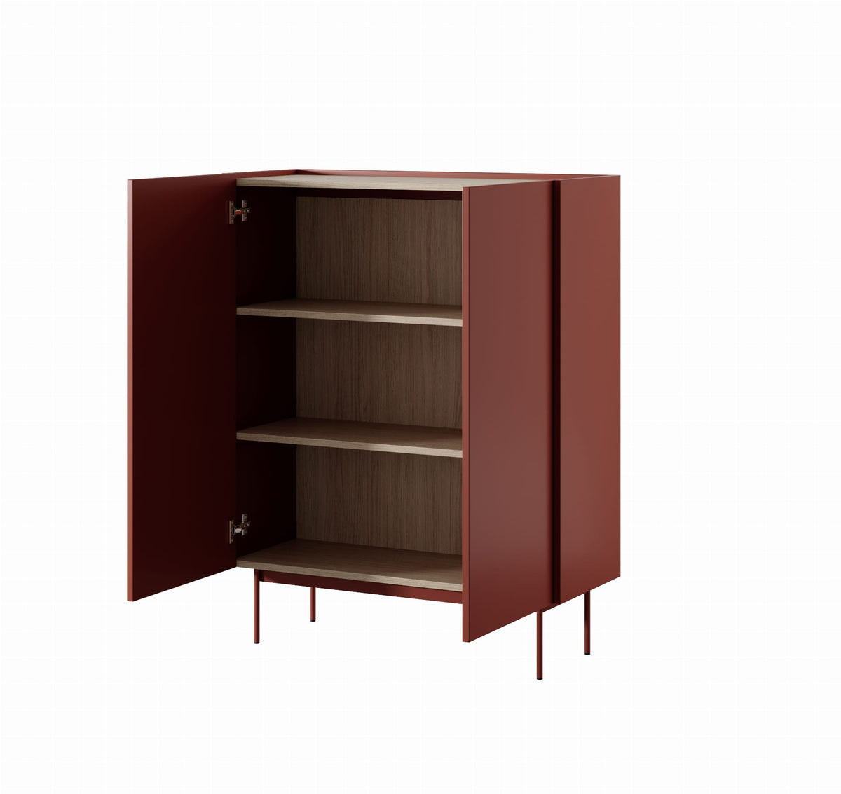 RENO Komoda Wysoka 97cm Ceramic Red