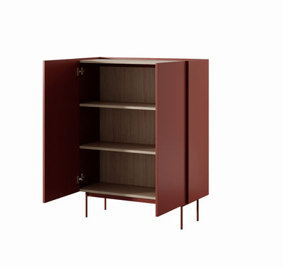 RENO Komoda Wysoka 97cm Ceramic Red