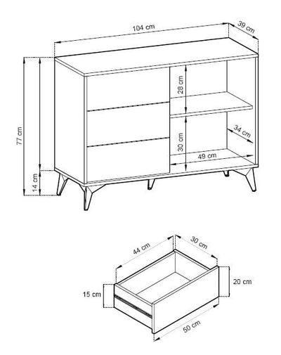Komoda z szufladami SANA 104 cm