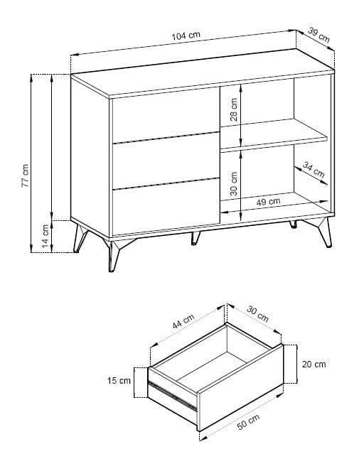 Komoda z szufladami SANA 104 cm