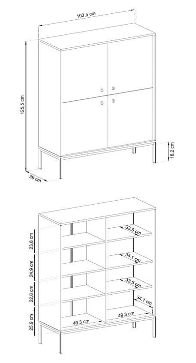 Komoda czterodrzwiowa LEMI 103 cm