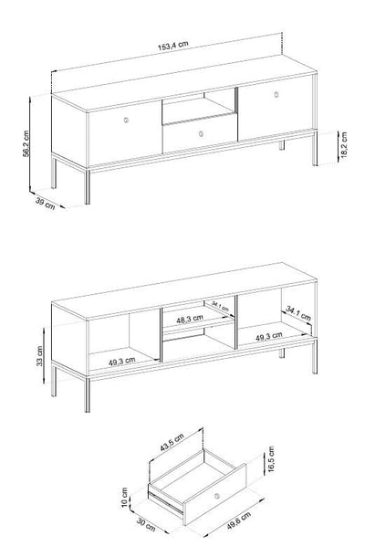 Szafka RTV dwudrzwiowa LEMI 153 cm