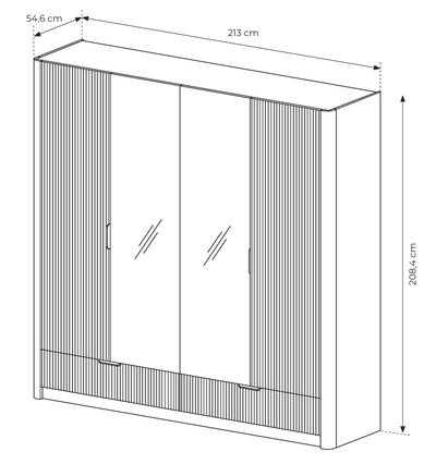 MAVO Szafa 213 cm Beż