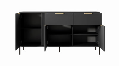Komoda trzydrzwiowa z szufladami LERO 153cm Antracyt
