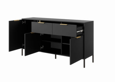 Komoda trzydrzwiowa z szufladami LERO 153cm Antracyt