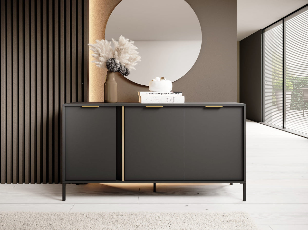 Komoda trzydrzwiowa LERO 153 cm Antracyt