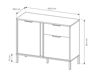 Komoda LERO 103 cm Antracyt