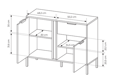 Komoda LERO 103 cm Antracyt