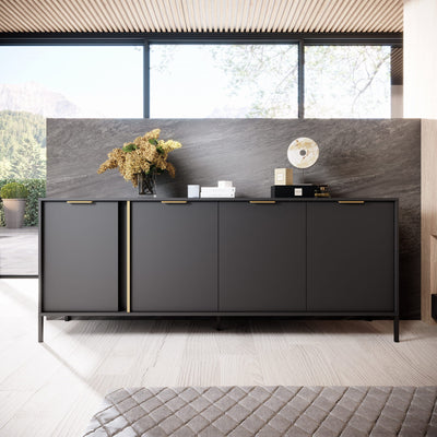 Komoda czterodrzwiowa LERO 203 cm Antracyt