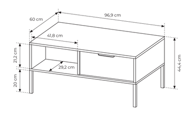 Stolik Kawowy LERO 97 cm Antracyt