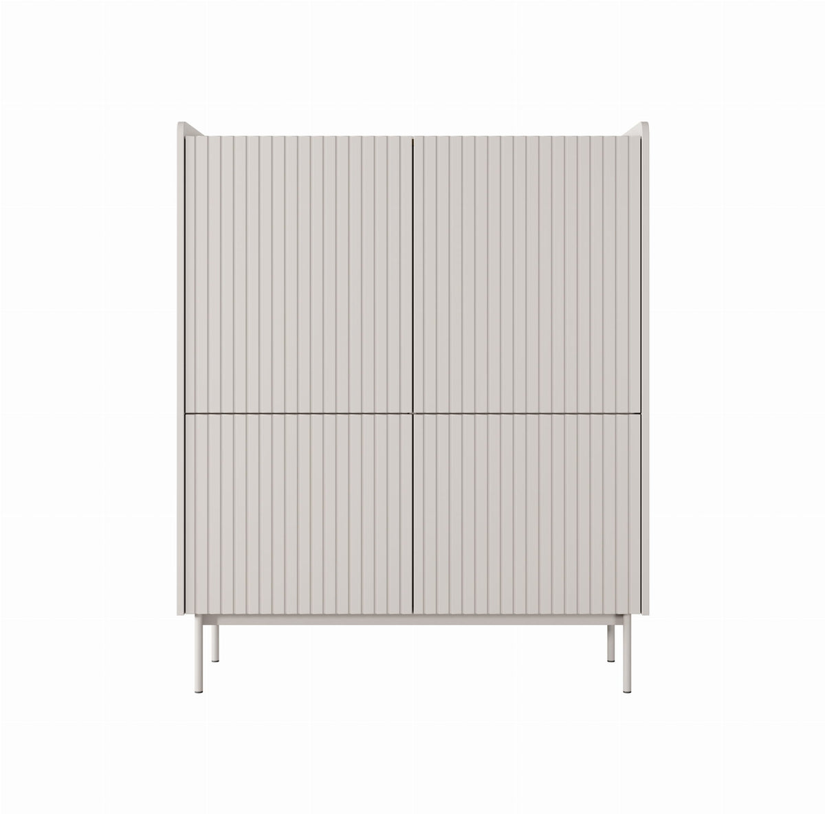 Komoda wysoka ZORA 4D 103 cm Beż/Dąb Scandi