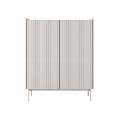 Komoda wysoka ZORA 4D 103 cm Beż/Dąb Scandi