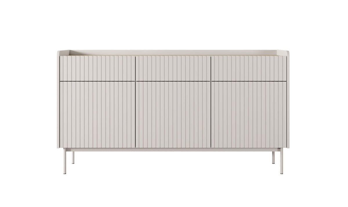 Komoda trzydrzwiowa ZORA 153 cm Beż/Dąb Scandi