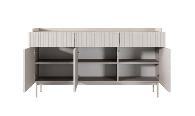 Komoda trzydrzwiowa ZORA 153 cm Beż/Dąb Scandi