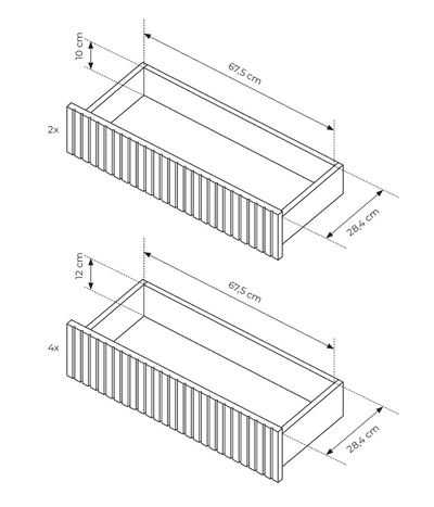 Komoda z szufladami ZORA 153 cm Beż/Dąb Scandi